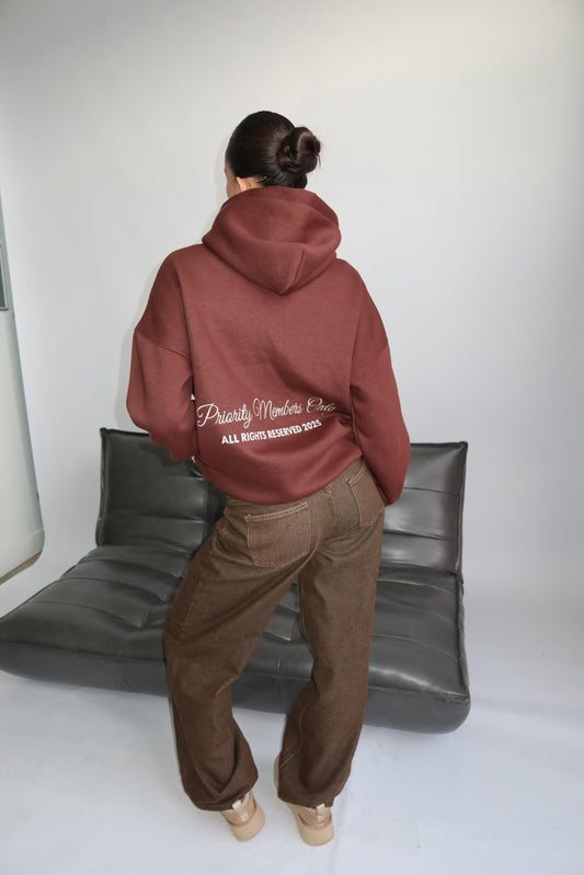 Priority hoodie bruin