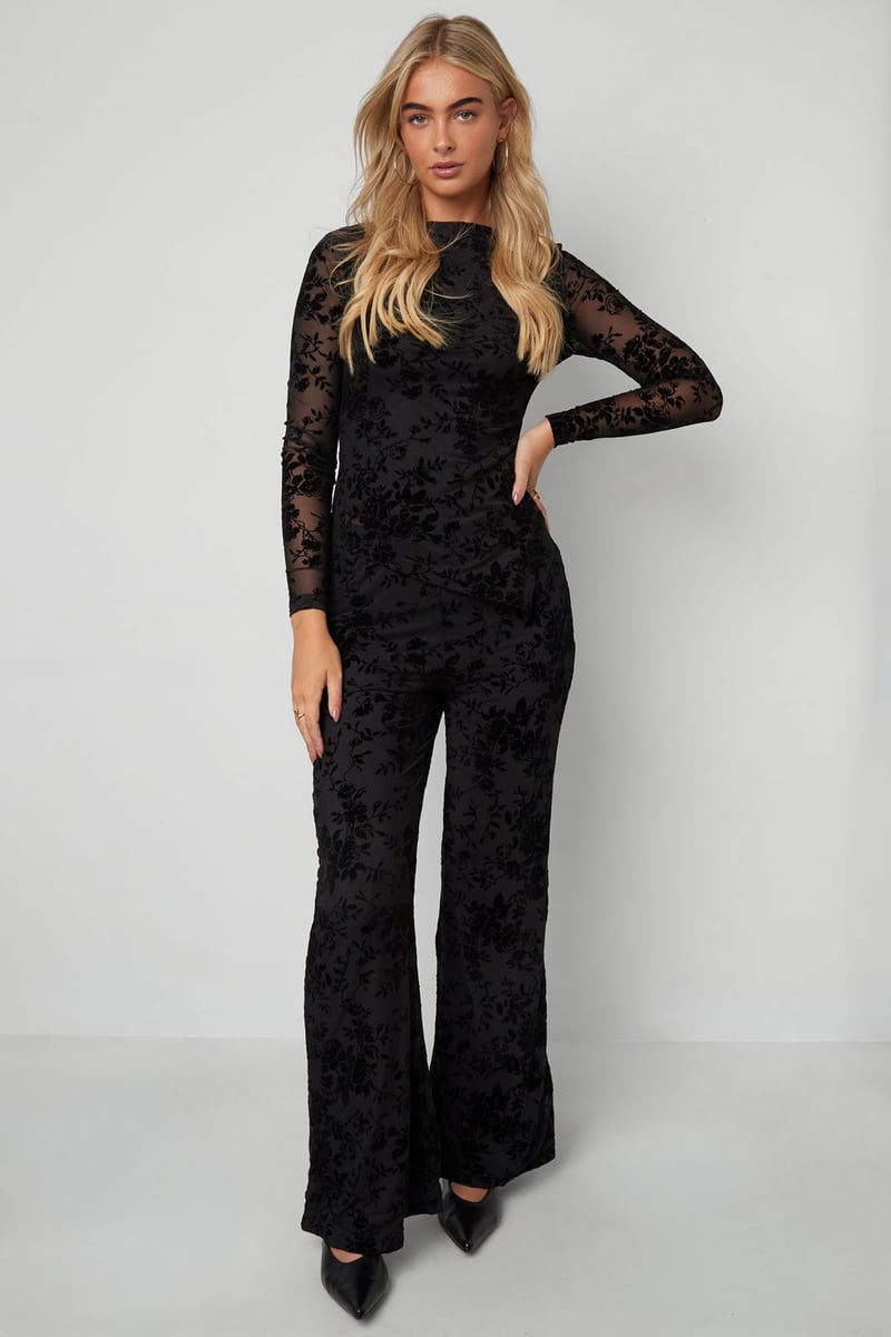 Polyester fiber (polyester) Long sleeve tops Floral print Sexy Fall/Winter Clothes