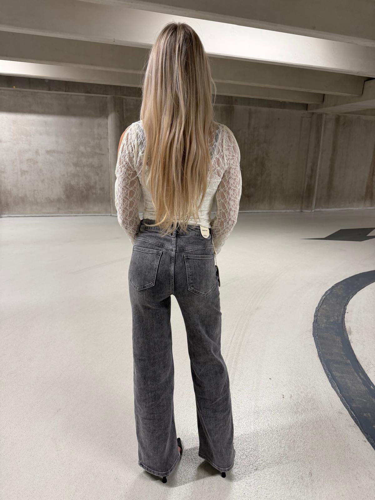 Straight leg jeans grijs