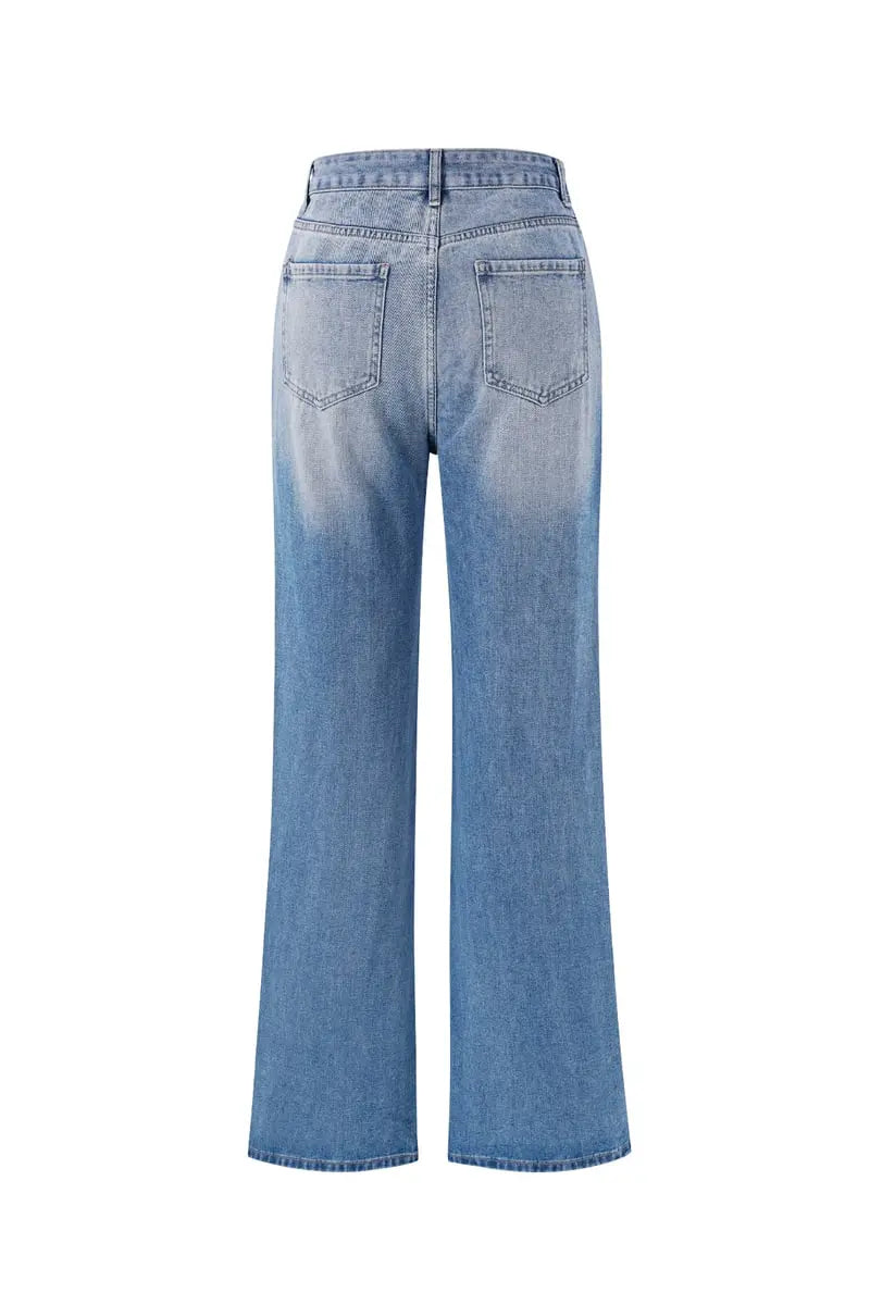 Denim jeans zip up