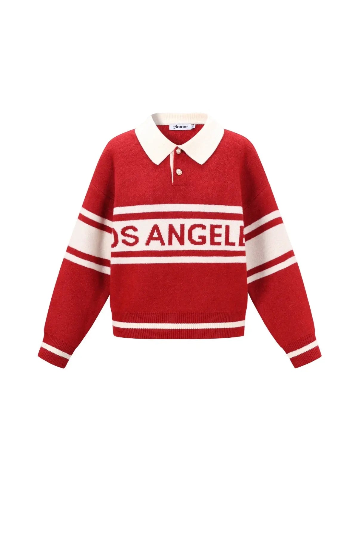 Deze trendy rode knit trui is een musthave om te hebben. Hij is erg trendy, maar ook comfortabel.
