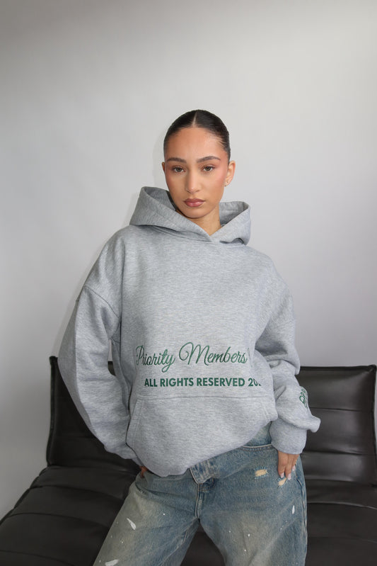 Priority hoodie grijs