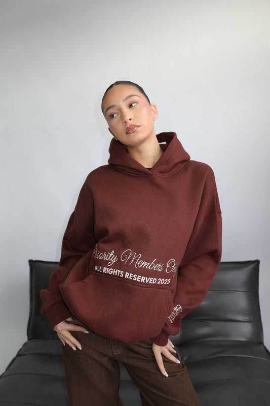 Priority hoodie bruin