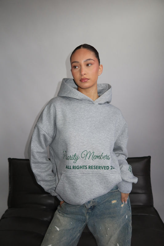 Priority hoodie grijs