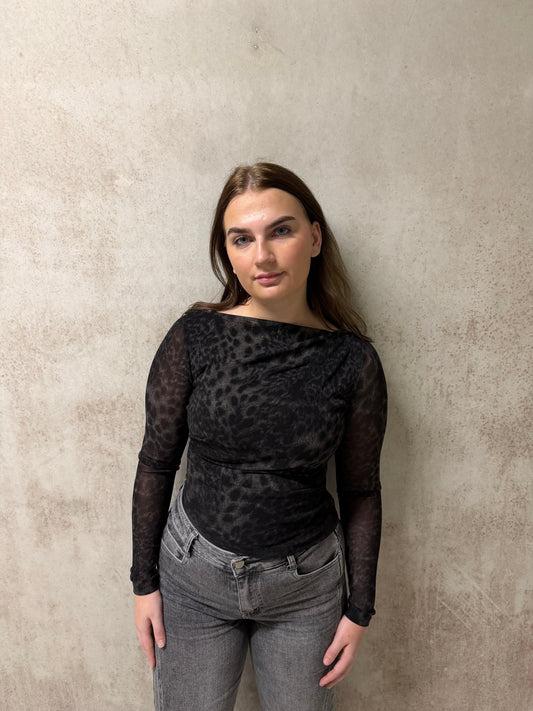 Luipaard top zwart