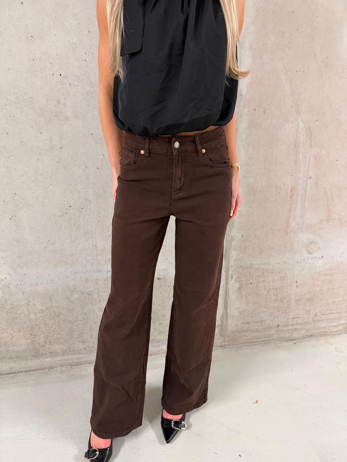 Bruine straight leg jeans