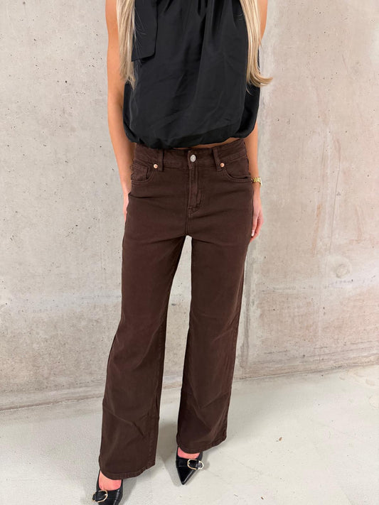 Bruine straight leg jeans